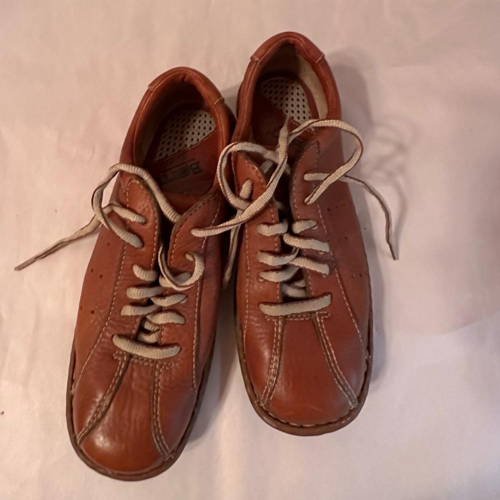 Brown leather lace ups